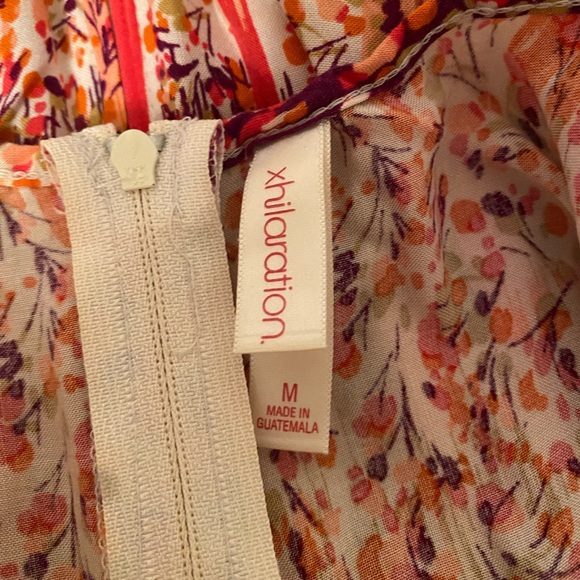 XHILARATION Colorful Printed Summer Dress with Ruffle Neckline SZ M - Picture 6 of 6